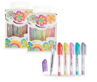 Mini długopisy żelowe TRENDHAUS GF-6, 6 szt., etui, mix kolor&oacute;w, Szkolne, Gadżety