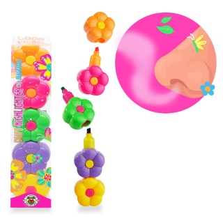 Zapachowe zakreślacze przekładane TRENDHAUS GF-6, 4 szt., mix kolor&oacute;w, Szkolne, Gadżety