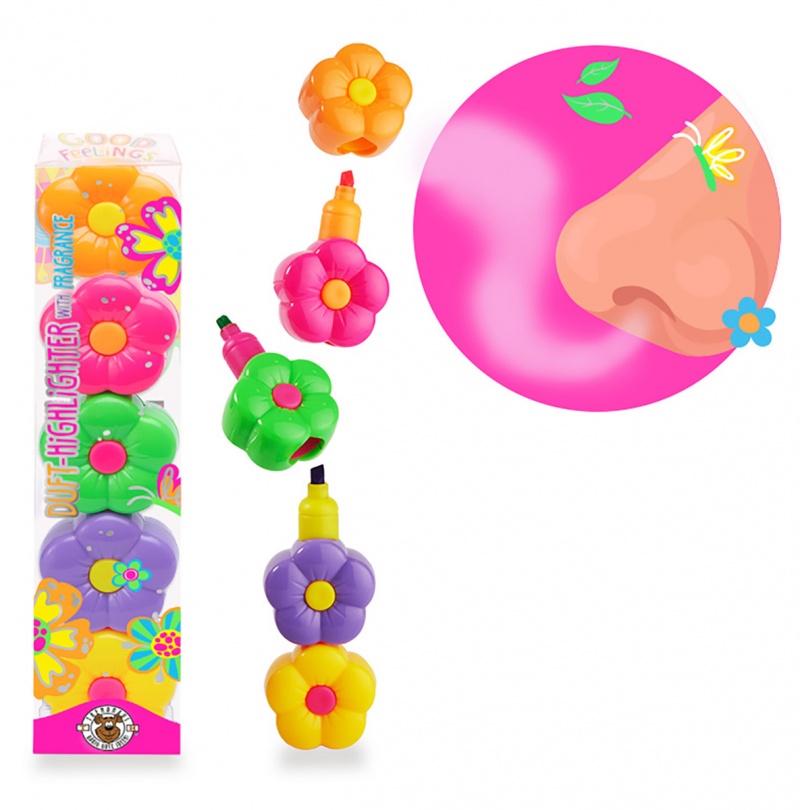 Zapachowe zakreślacze przekładane TRENDHAUS GF-6, 4 szt., mix kolor&oacute;w, Szkolne, Gadżety