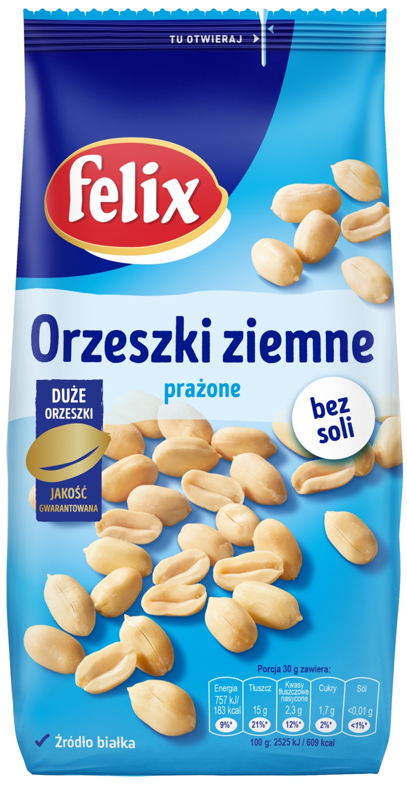 Orzeszki ziemne prażone FELIX, bez soli, puszka, 380g, Orzeszki, Artykuły spożywcze