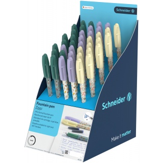 Display pi&oacute;r wiecznych SCHNEIDER Zippi, 40 szt., mix kolor&oacute;w, Pi&oacute;ra, Artykuły do pisania i korygowania