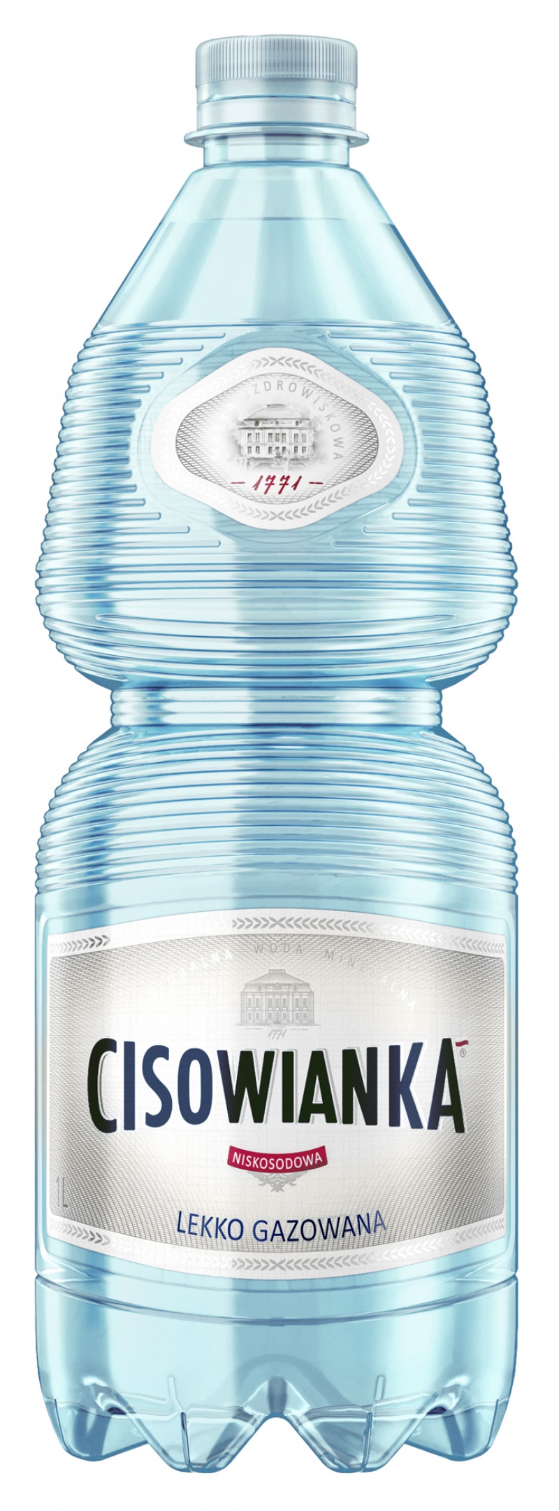 Woda CISOWIANKA, lekko gazowana, butelka plastikowa, 1l, kaucja, Woda, Artykuły spożywcze