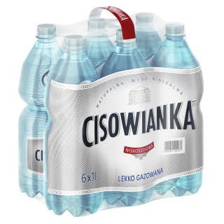 Woda CISOWIANKA, lekko gazowana, butelka plastikowa, 1l, kaucja, Woda, Artykuły spożywcze