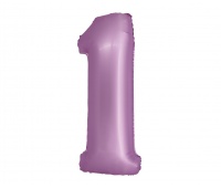 BALON FOLIOWY SMART CYFRA 1 LAWENDOWA MAT.76cm., Balony, Art. na okazje i przyjęcia