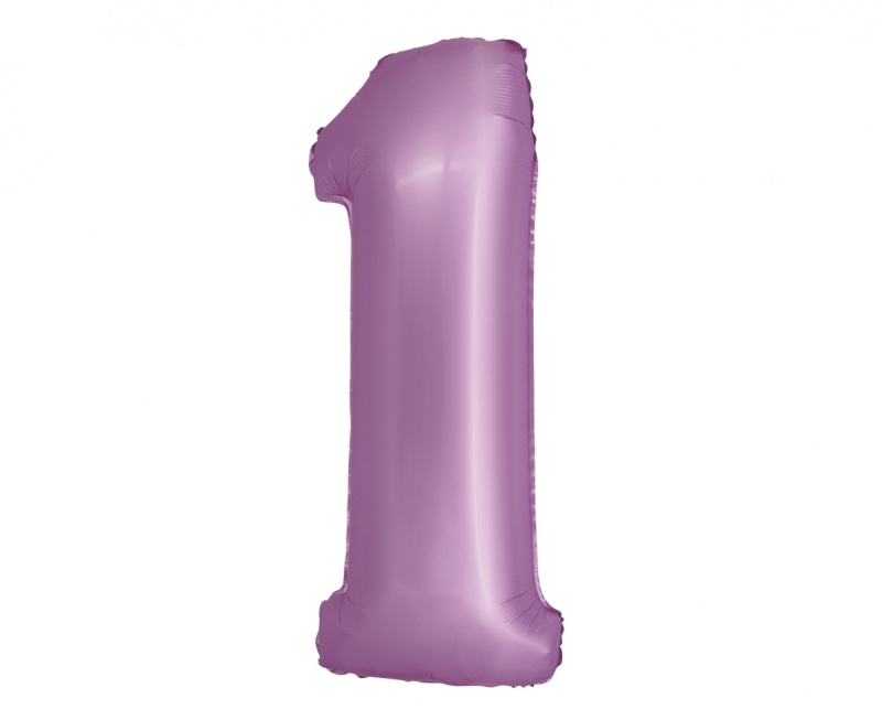 BALON FOLIOWY SMART CYFRA 1 LAWENDOWA MAT.76cm., Balony, Art. na okazje i przyjęcia