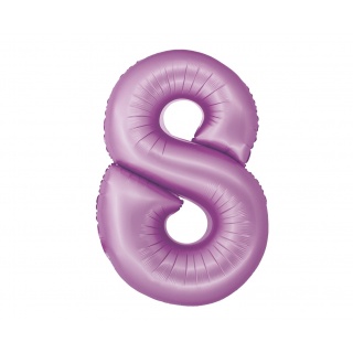 BALON FOLIOWY SMART CYFRA 8 LAWENDOWA MAT.76cm., Balony, Art. na okazje i przyjęcia