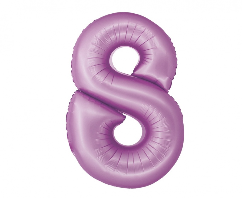 BALON FOLIOWY SMART CYFRA 8 LAWENDOWA MAT.76cm., Balony, Art. na okazje i przyjęcia