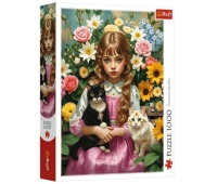 PUZZLE 1000 - Dziewczynka z kotami" !!