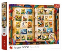 PUZZLE 1000 - Kolekcja znaczk&oacute;w - atlas ptak&oacute;w", 1000 element&oacute;w, Puzzle
