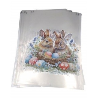 Worek foliowy WIELKANOC, 30x50cm/50szt mix wzor&oacute;w, Woreczki prezentowe, Art. dekoracyjne i prezentowe