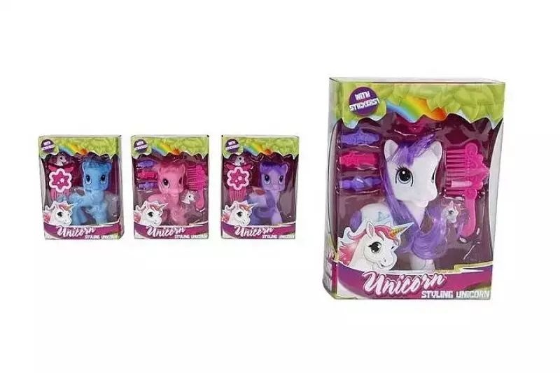 JEDNOROŻEC 12CM Z NAKLEJKAMI 7018, Dla dziewczynki, Zabawki