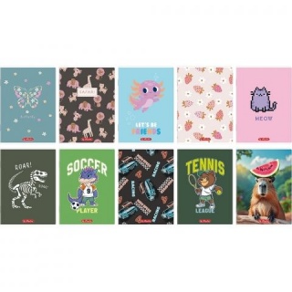 ZESZYT HER MIX A5 32K.LINIA PODW&Oacute;JNA KOLOR./10/, Zeszyty, Zeszyty i bloki