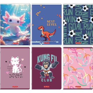 ZESZYT HER MIX A4 32K.LINIA PODW&Oacute;JNA KOLOR./10/, Zeszyty, Zeszyty i bloki