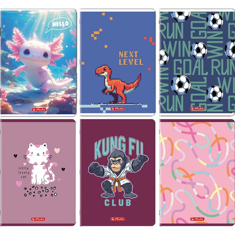 ZESZYT HER MIX A4 32K.LINIA PODW&Oacute;JNA KOLOR./10/, Zeszyty, Zeszyty i bloki