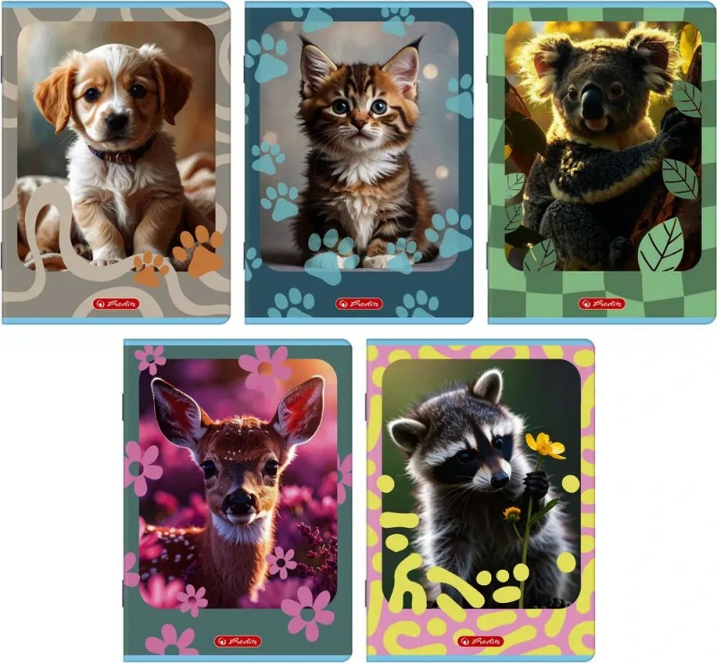 ZESZYT HER ANIMALS A5 32K.LINIA /10/, Zeszyty, Zeszyty i bloki