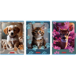 ZESZYT HER ANIMALS A4 32K.LINIA PODW&Oacute;JNA KOLOR./10, Zeszyty, Zeszyty i bloki