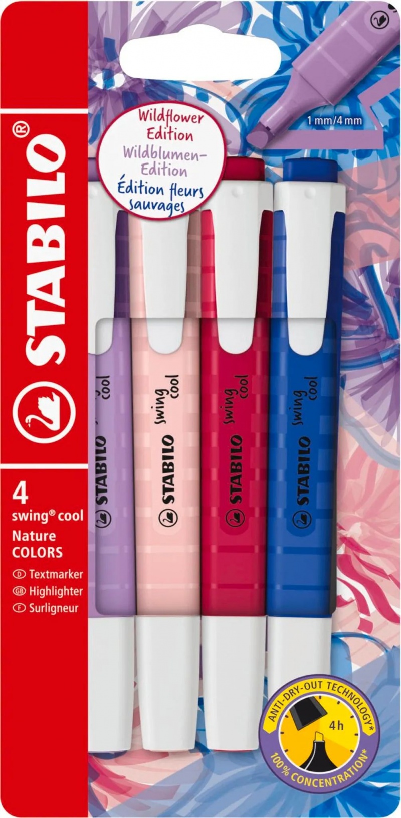 ZAKREŚLACZ STABILO SWING COOL 4 KOL., Zakreślacze, Art. do pisania i korygowania