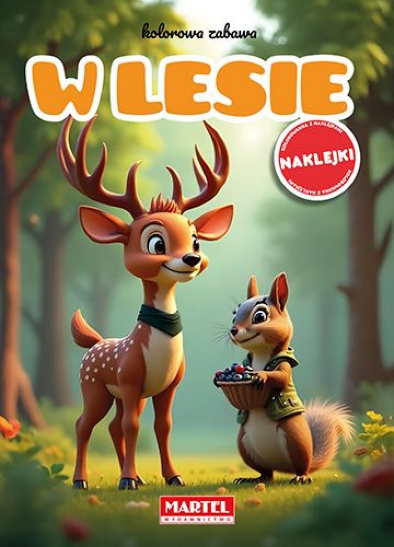 KOLOROWA ZABAWA W LESIE Z NAKLEJKAMI, Kolorowanki, Książeczki