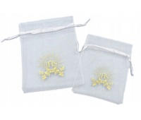 Woreczki z organzy IHS, 12x15cm/12szt, Woreczki prezentowe, Art. dekoracyjne i prezentowe
