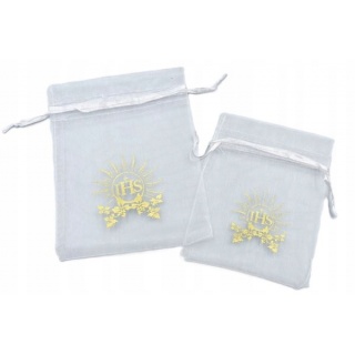 Woreczki z organzy IHS, 12x15cm/12szt, Woreczki prezentowe, Art. dekoracyjne i prezentowe