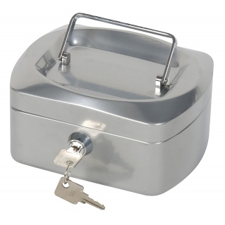 Kasetka na pieniądze Q-CONNECT, mała, 152x120x80mm, srebrna, Kasetki na pieniądze, Wyposażenie biura