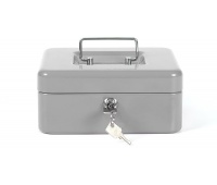 Cash box Q-CONNECT, medium, 205x160x90mm, silver