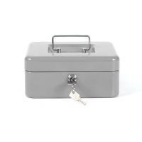 Cash box Q-CONNECT, medium, 205x160x90mm, silver