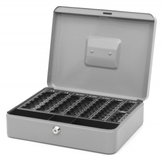 Kasetka na pieniądze Q-CONNECT, ekstra duża, 330x235x90mm, srebrna, Kasetki na pieniądze, Wyposażenie biura