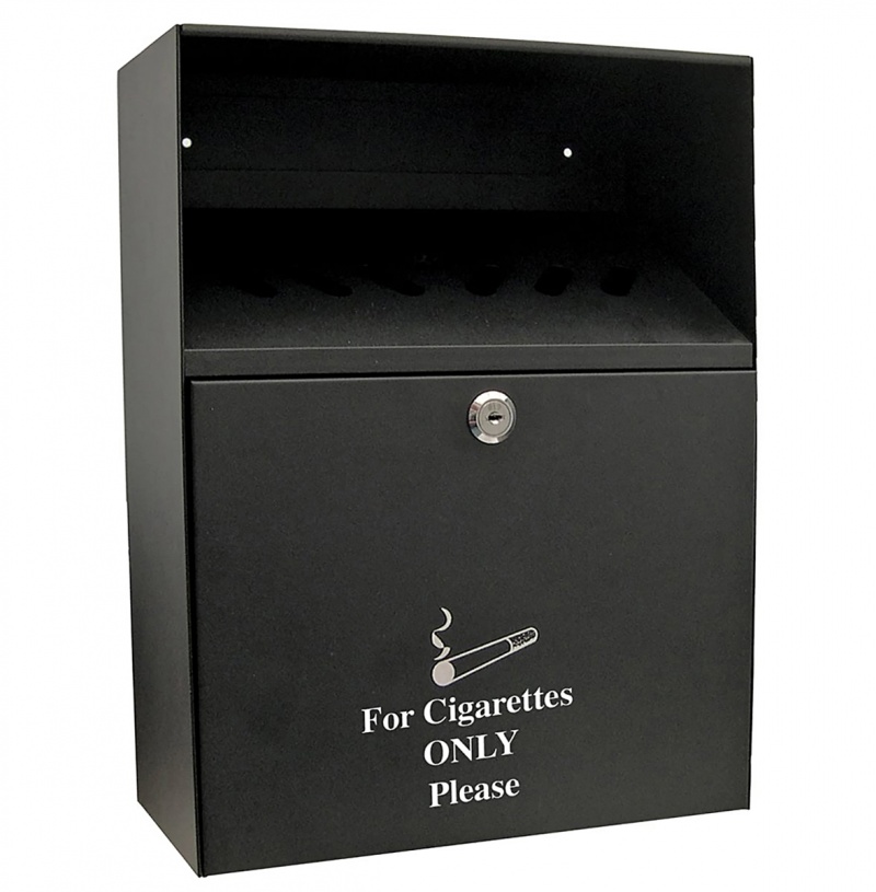 Popielniczka ścienna Q-CONNECT, 7l, czarna, Kosze metal, Wyposażenie biura