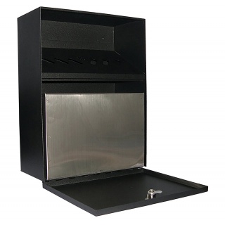 Popielniczka ścienna Q-CONNECT, 7l, czarna, Kosze metal, Wyposażenie biura