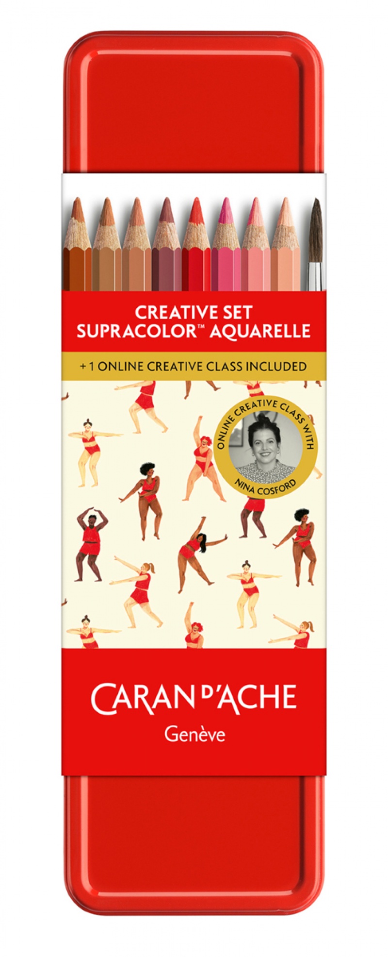 Kredki CARAN D'ACHE Supracolor Nina Cosford, 12 szt., w pudełku, mix kolor&oacute;w, Plastyka, Artykuły szkolne