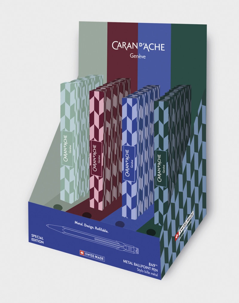 Display długopis&oacute;w CARAN D'ACHE 849 Mosaic, 20 szt., mix kolor&oacute;w, Długopisy, Artykuły do pisania i korygowania
