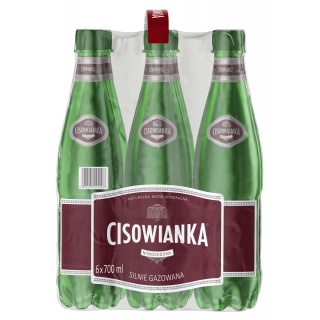 Woda Cisowianka, silnie-gazowana, butelka plastikowa, 0,7l, kaucja, Woda, Artykuły spożywcze