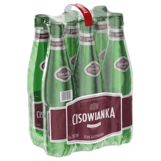 Woda Cisowianka, silnie-gazowana, butelka plastikowa, 0,7l, kaucja, Woda, Artykuły spożywcze
