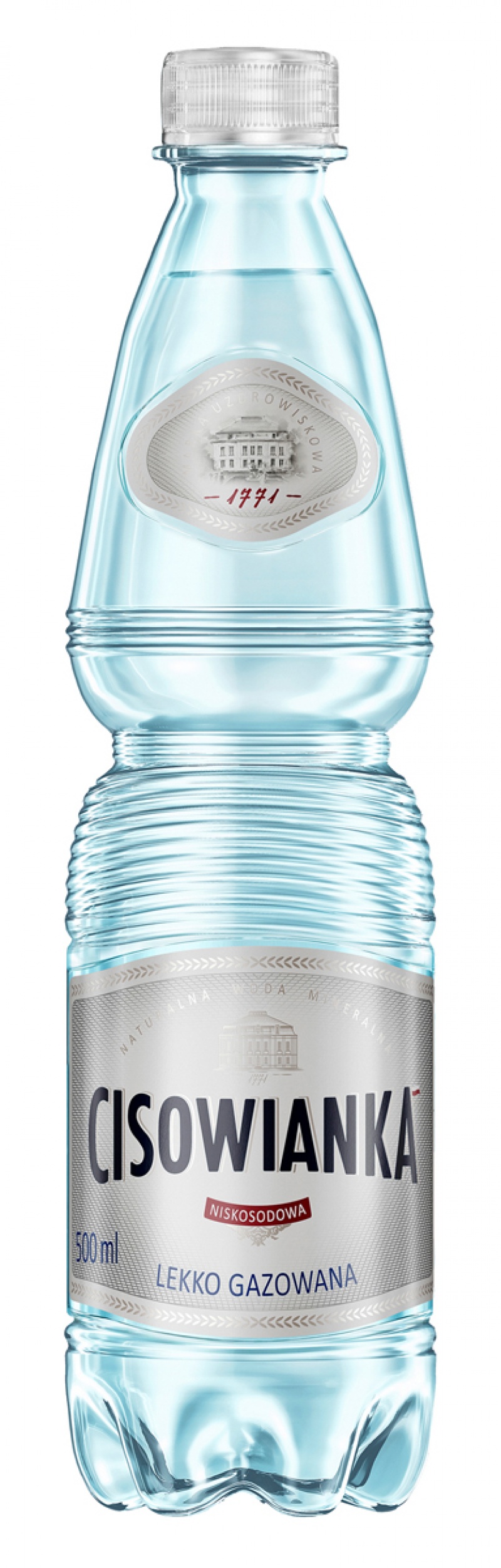 Woda Cisowianka, lekko-gazowana, butelka plastikowa, 0,5l, kaucja, Woda, Artykuły spożywcze