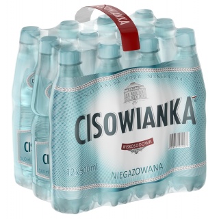 Woda Cisowianka, niegazowana, butelka plastikowa, 0,5l, kaucja, Woda, Artykuły spożywcze