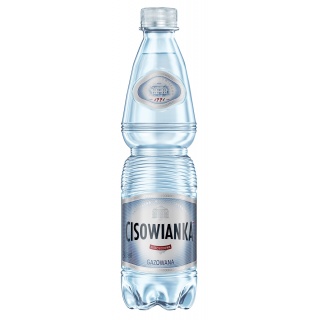 Woda Cisowianka, gazowana, butelka plastikowa, 0,5l, kaucja, Woda, Artykuły spożywcze