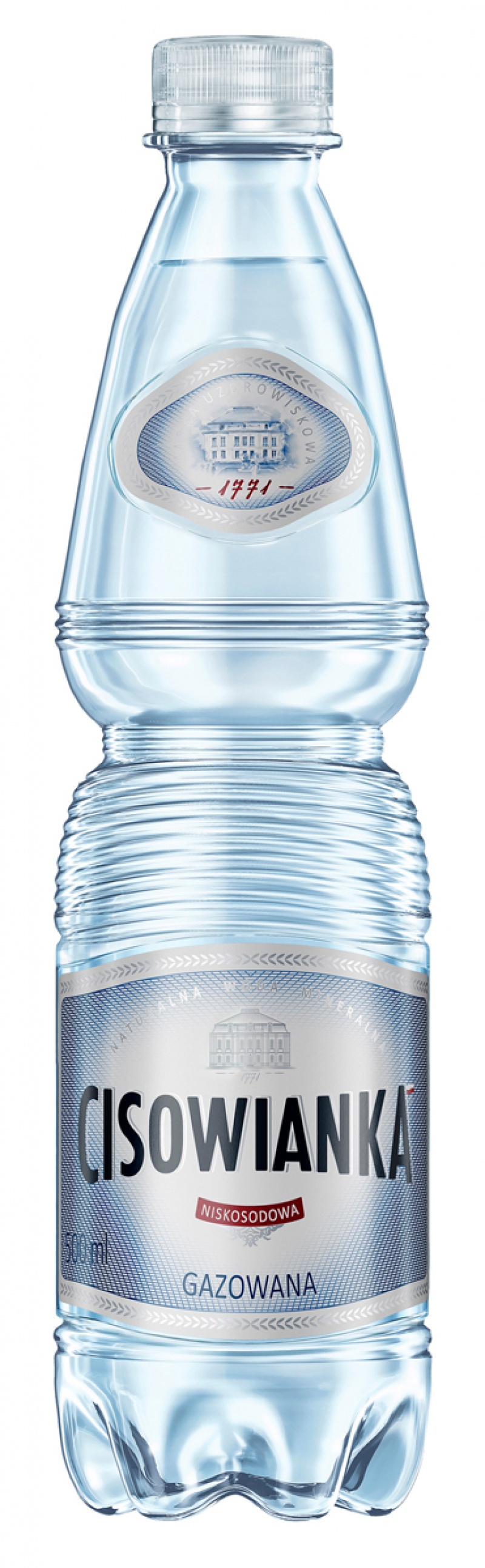 Woda Cisowianka, gazowana, butelka plastikowa, 0,5l, kaucja, Woda, Artykuły spożywcze