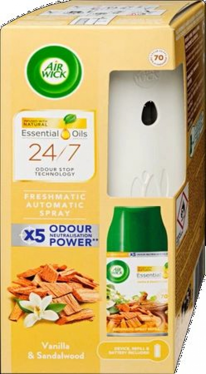 AIR WICK ODŚW.AUT.+WKŁAD DRZEWO SAND./WANIL.250ml., Odświeżacze i dozowniki, Art. higieniczne i dozowniki