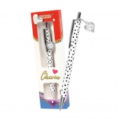 DŁUGOPIS CHARM W ETUI GB SERCE BIAŁE, Długopisy automatyczne, Art. do pisania i korygowania