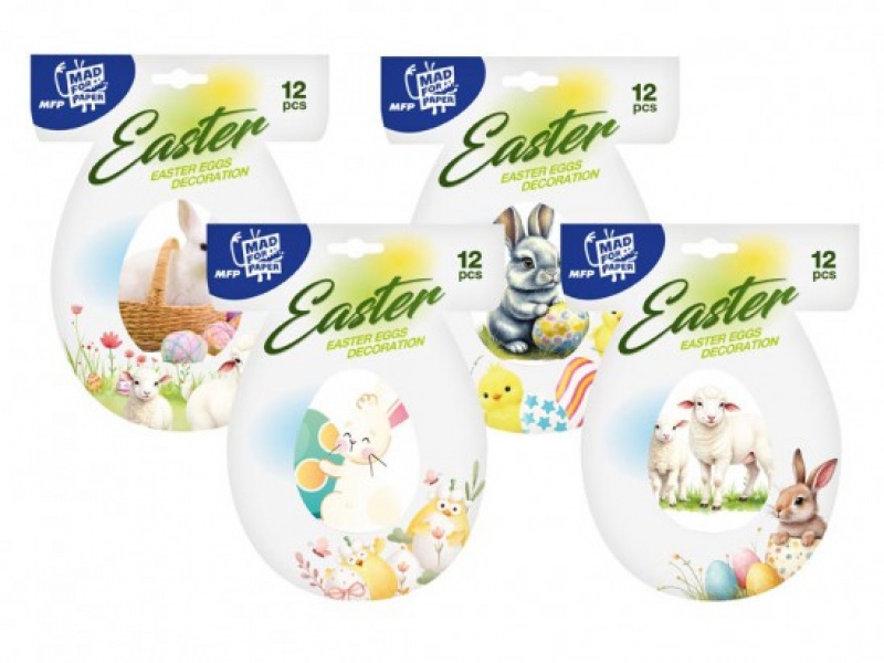 OWIJKI NA JAJKA 1006 MIX WZOR&Oacute;W 12szt., Wielkanoc, Art. świąteczne i okolicznościowe
