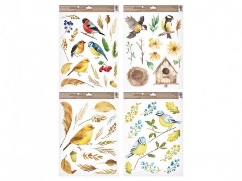 NAKLEJKA NA OKNO PTAKI 30x42cm., Naklejki, Art. kreatywne