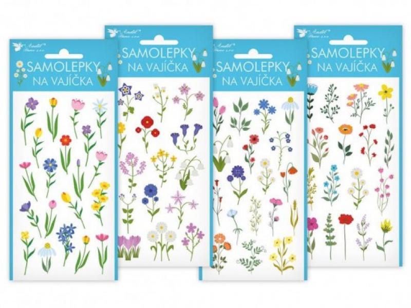 NAKLEJKI NA JAJKA ŁĄKA 8x14,5cm., Wielkanoc, Art. świąteczne i okolicznościowe
