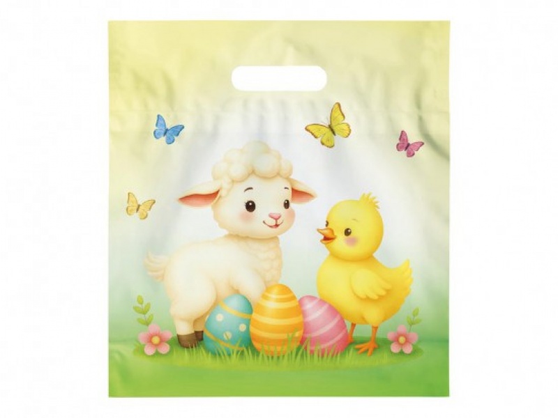 REKLAM&Oacute;WKA WIELKANOC M WZ&Oacute;R 17 29x32x8cm.50szt., Woreczki prezentowe, Art. dekoracyjne i prezentowe