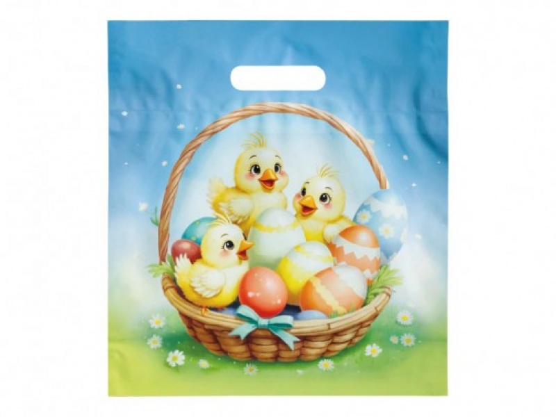 REKLAM&Oacute;WKA WIELKANOC M WZ&Oacute;R 18 29x32x8cm.50szt., Woreczki prezentowe, Art. dekoracyjne i prezentowe