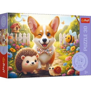 Puzzle 30 - Dzień z Corgim, 30 element&oacute;w, Puzzle