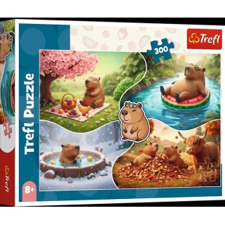 Puzzle - "300" - Cztery pory roku z kapibarami ..., 300 element&oacute;w, Puzzle