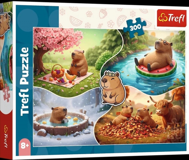 Puzzle - "300" - Cztery pory roku z kapibarami ..., 300 element&oacute;w, Puzzle