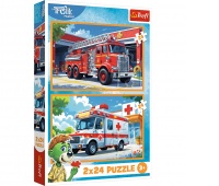 Puzzle 2x24 - W Krainie Radości" !!, 2w1, Puzzle