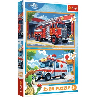 Puzzle 2x24 - W Krainie Radości" !!, 2w1, Puzzle